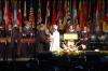 receiving her diploma.