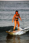 Emiley surfing.