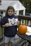 Emiley, her design and her pumpkin