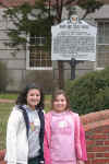 Meghan and Emiley in front of State House