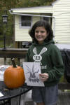 Meghan, her design and her pumpkin